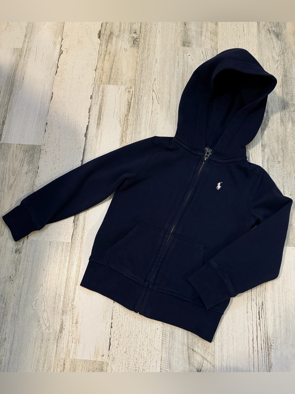 Polo Ralph Lauren Navy Pink Pony Zip Split Pockets Long Sleeve Hoodie Jacket 5